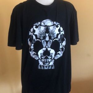 Sz lg. Black Loot Crate skull Cat T-shirt